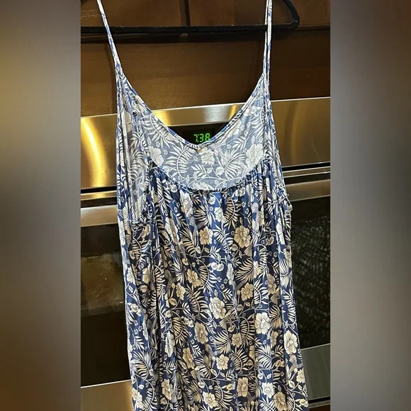 💙SHEIN NEW!! BOHO BLUE SND WHITE SPAGHETTI STRAP FLOWY MAXI SUMMER DRESS - Picture 11 of 11